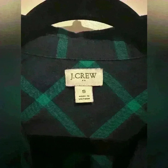 Flannel popover tunic black watch pattern button down blouse shirt - Picture 5 of 5